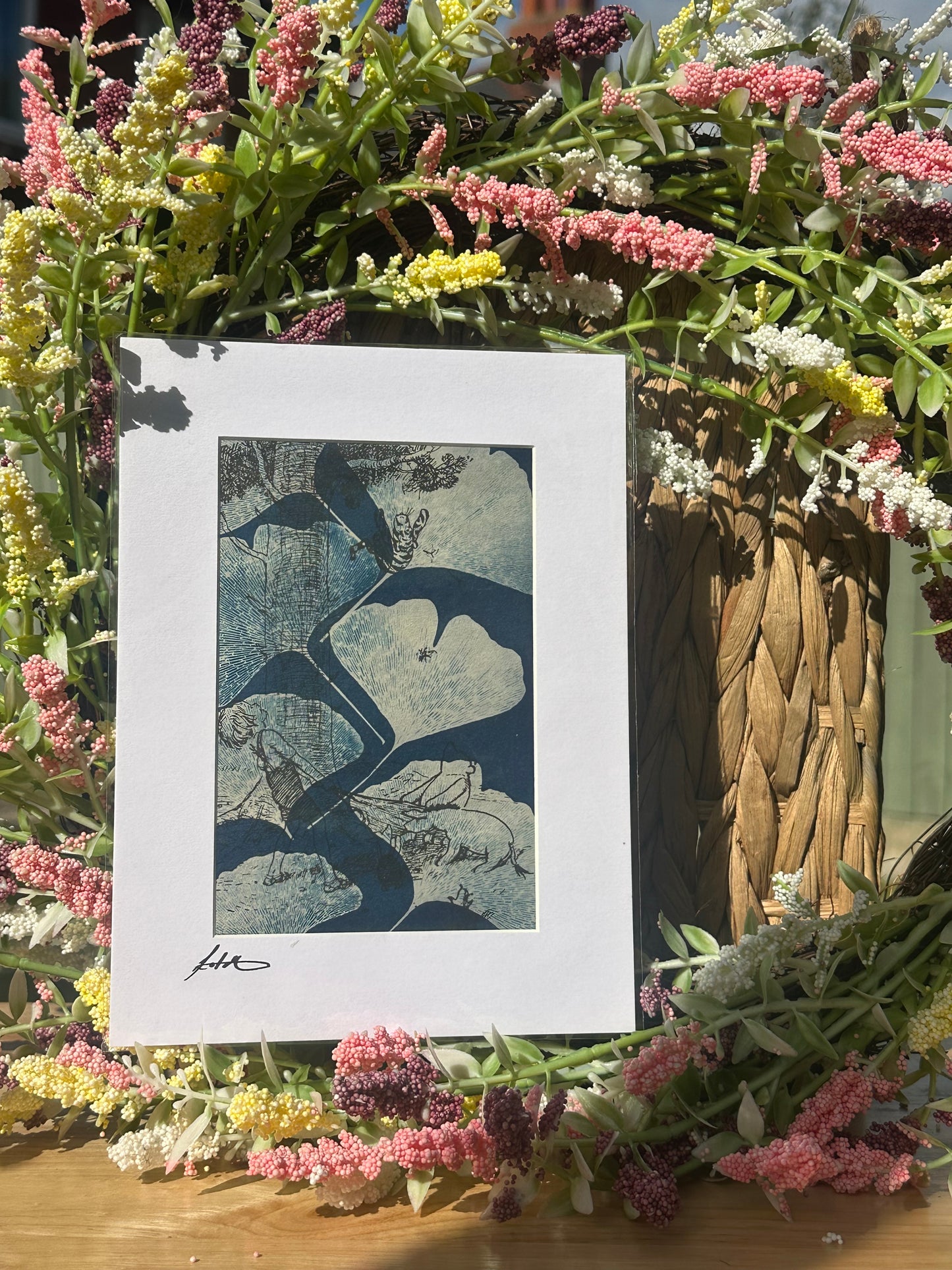 Original Cyanotype Print on Book Paper