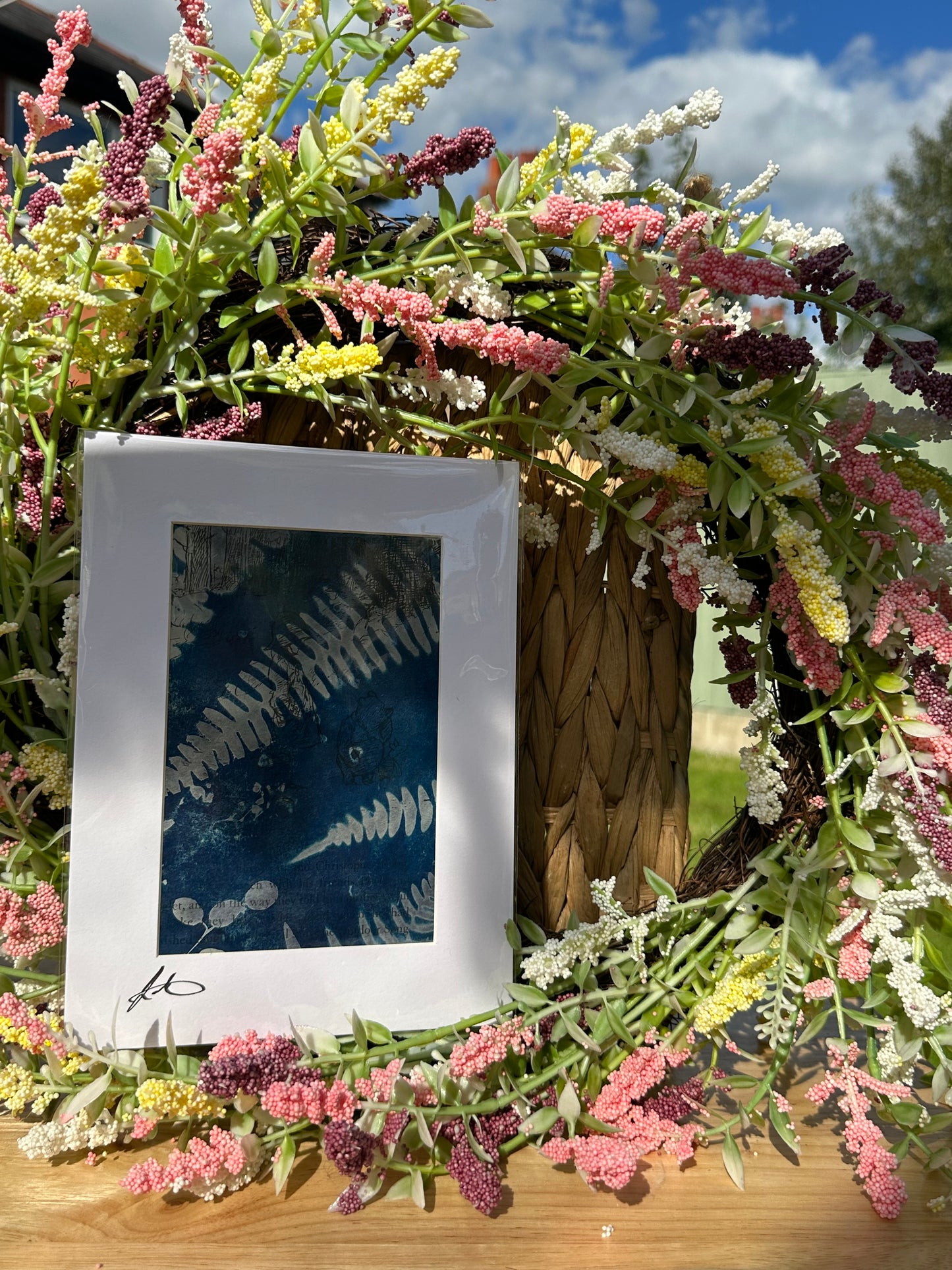 Original Cyanotype Print on Book Paper
