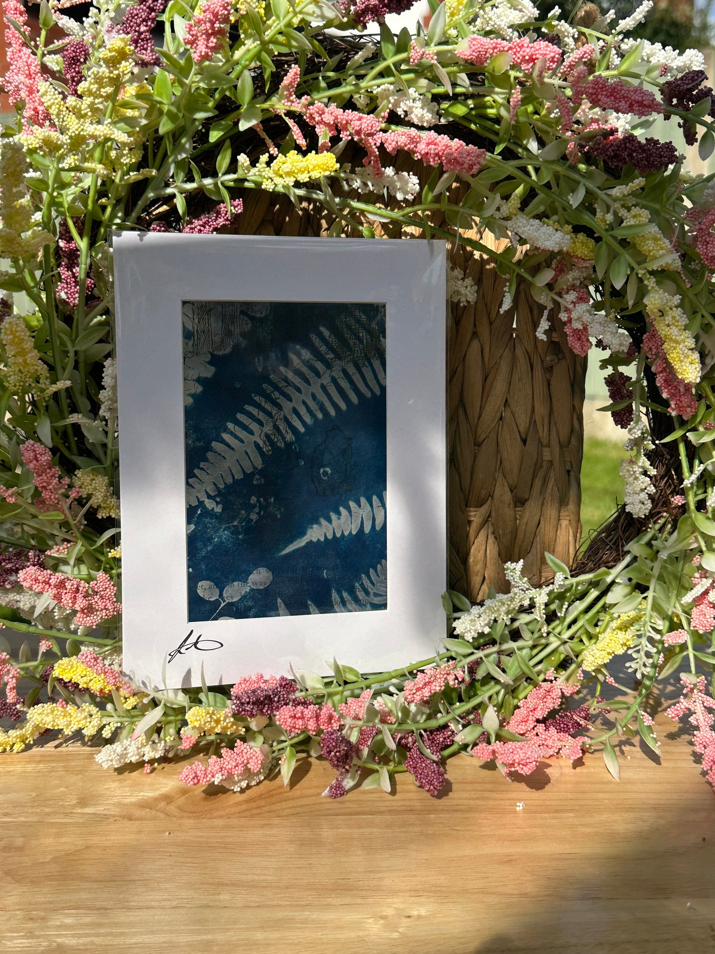 Original Cyanotype Print on Book Paper