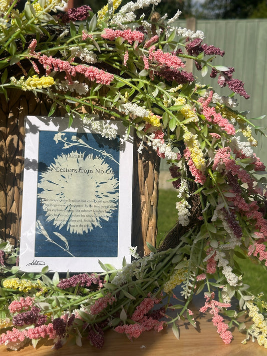 Original Cyanotype Print on Book Paper