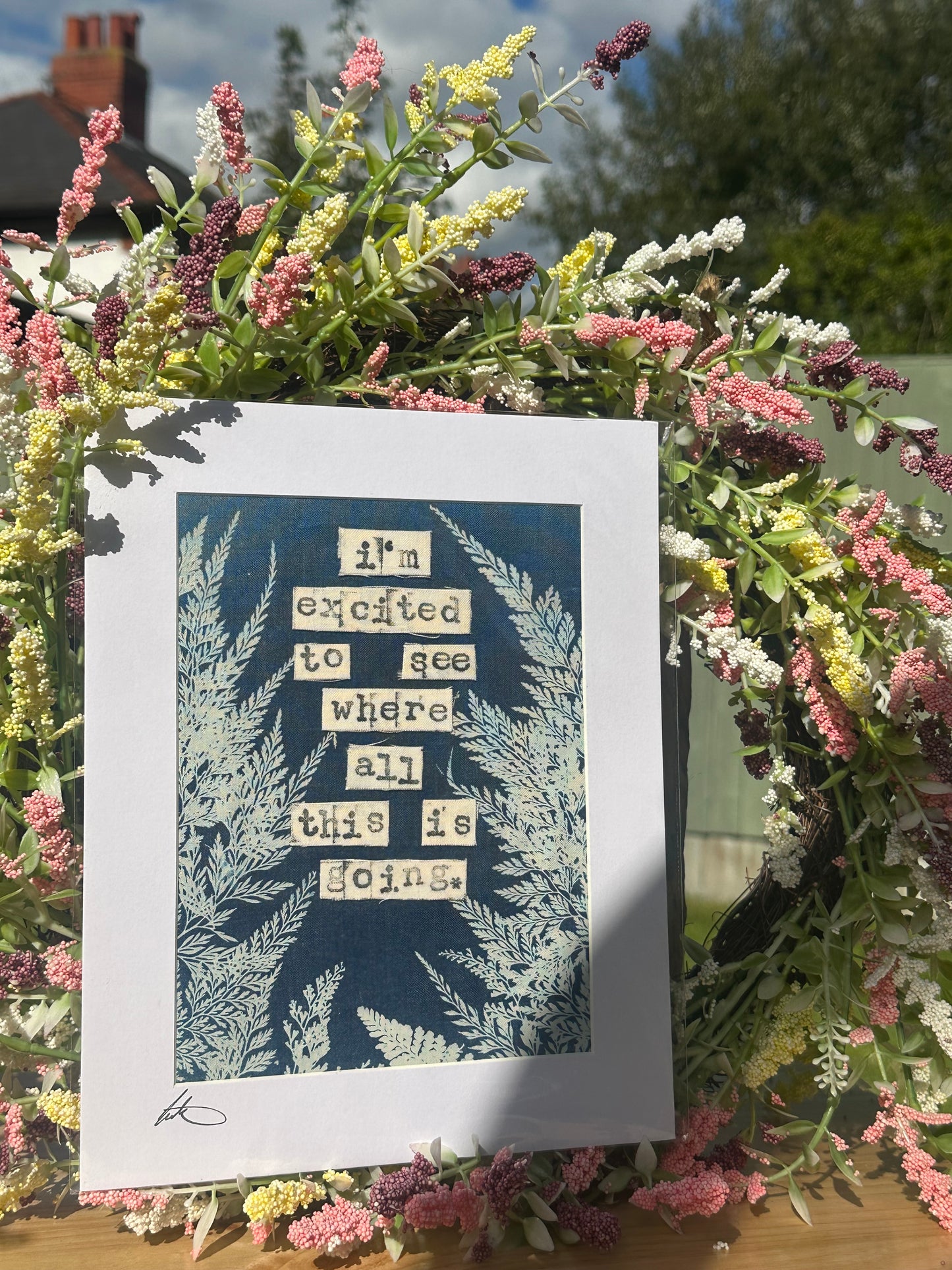 Original Cyanotype Slogan Print