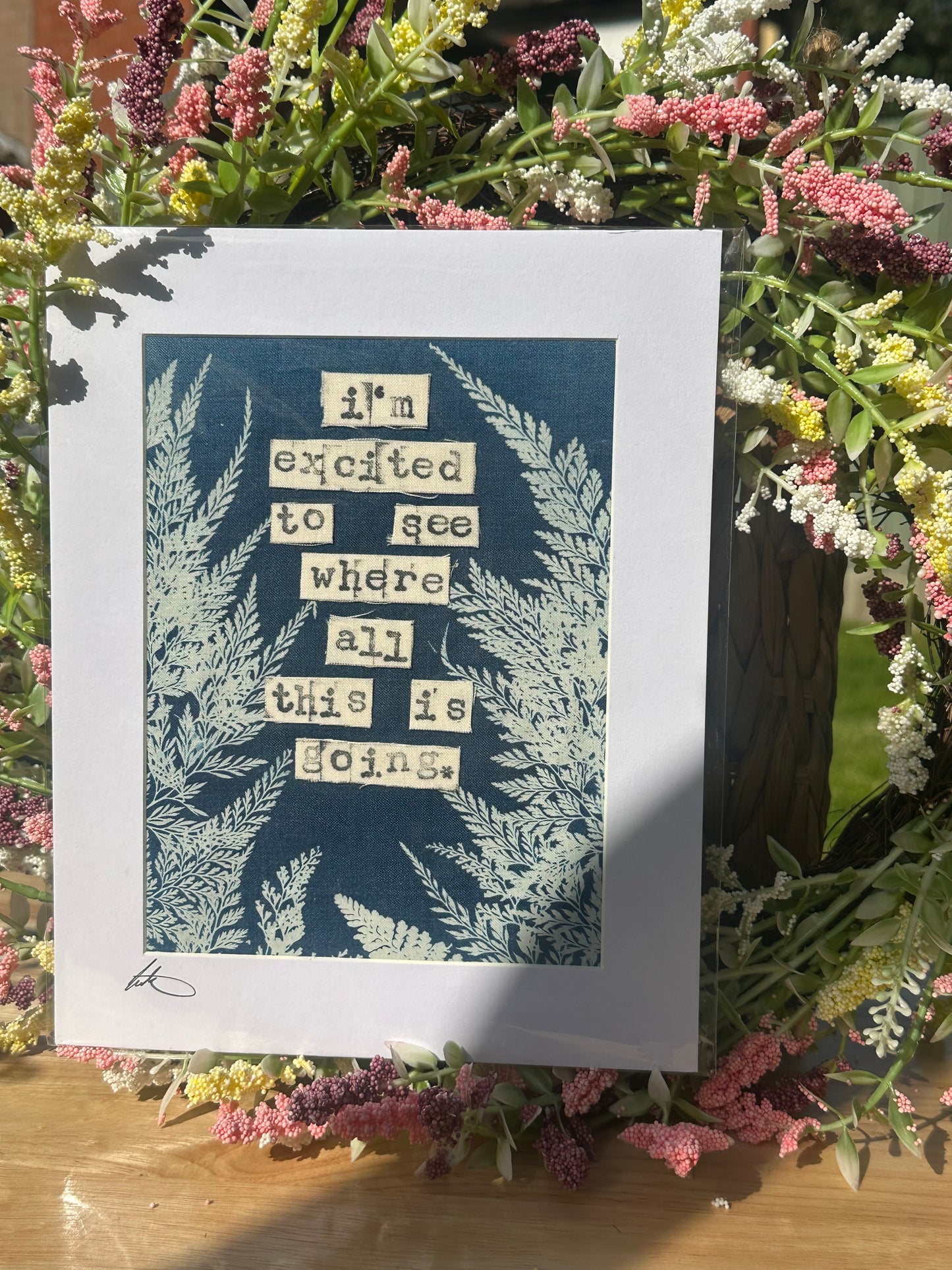 Original Cyanotype Slogan Print