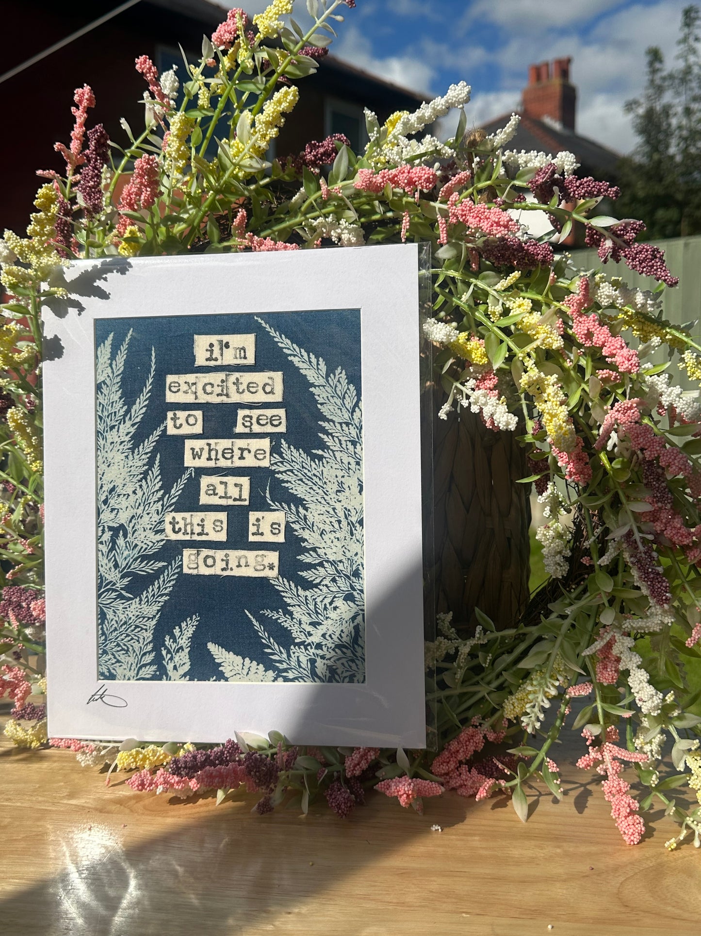 Original Cyanotype Slogan Print