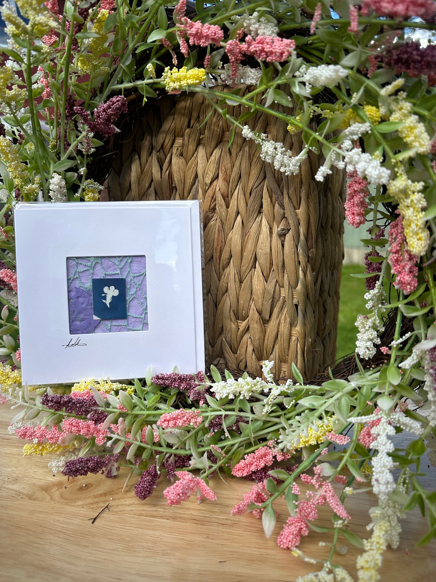 Keepsake cyanotype greeting card - purple