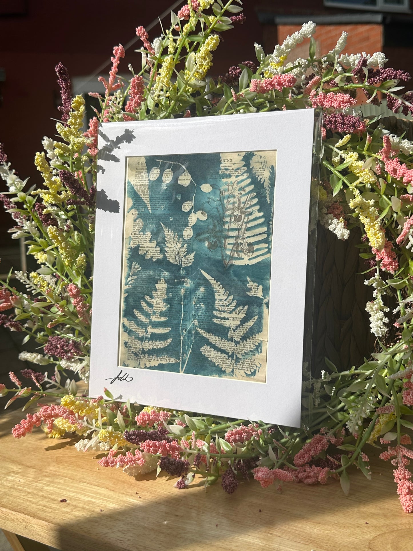 Original Cyanotype Illustrated Paper