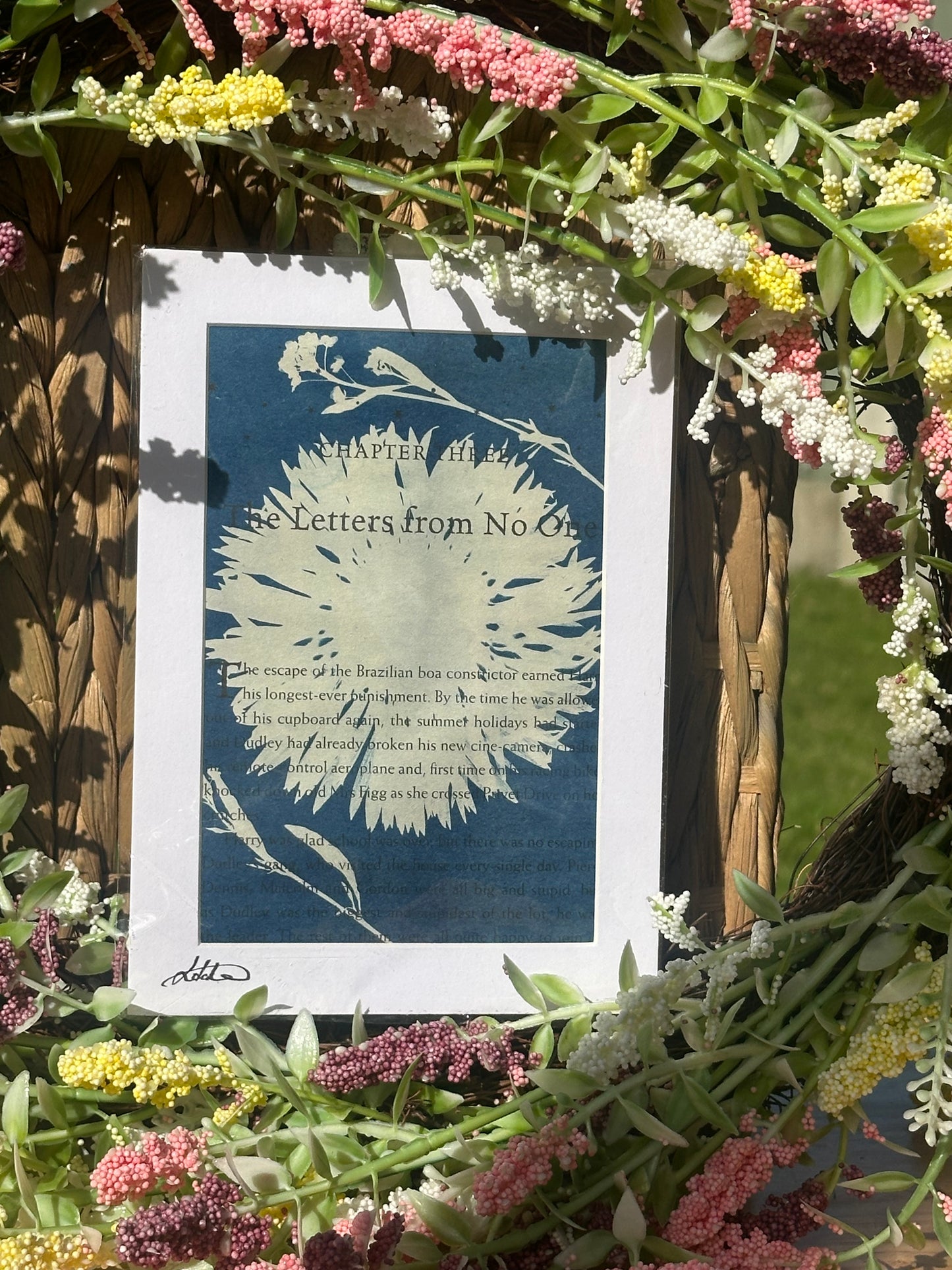Original Cyanotype Print on Book Paper