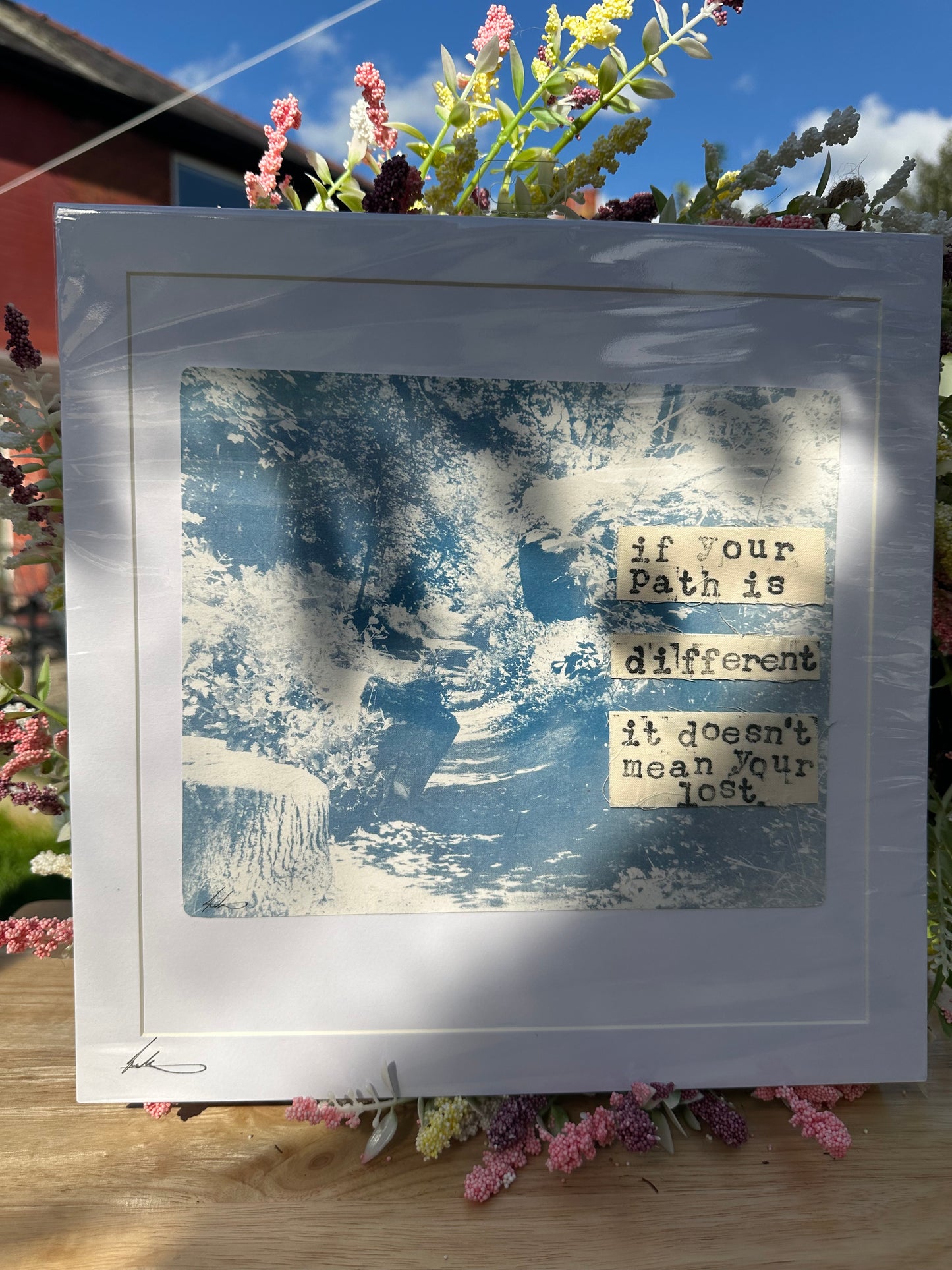 Original Square Cyanotype Slogan Print