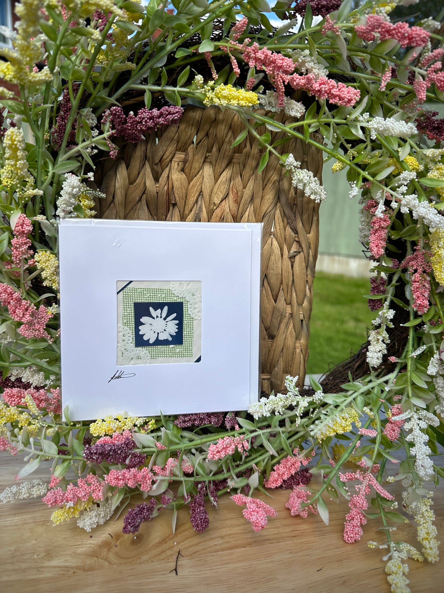 Keepsake cyanotype greeting card - green