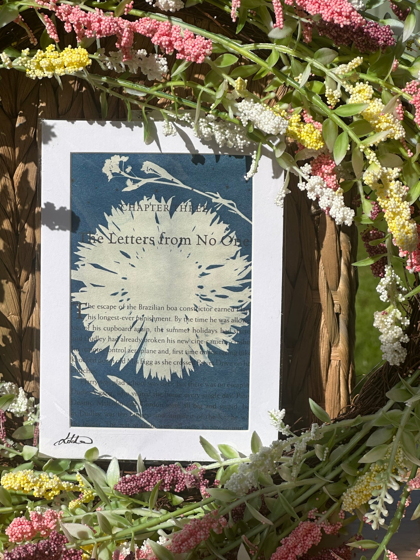 Original Cyanotype Print on Book Paper