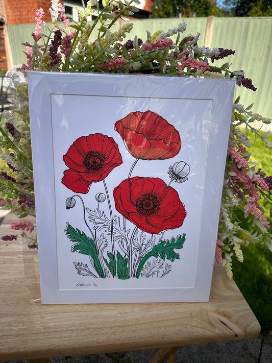 Poppies, Hand-Pulled Screenprint
