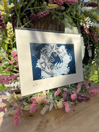 Original Cyanotype with Hand Drawn Details