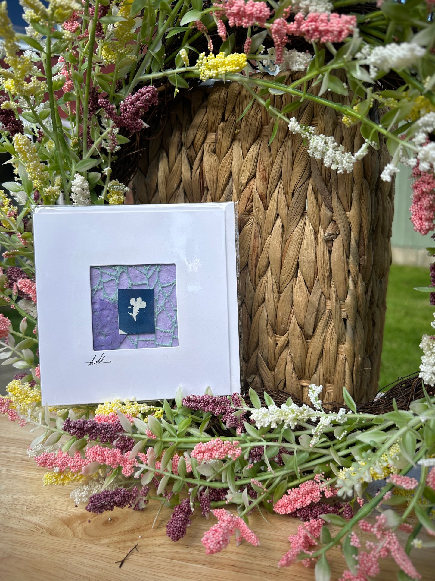 Keepsake cyanotype greeting card - purple