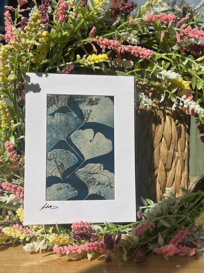 Original Cyanotype Print on Book Paper