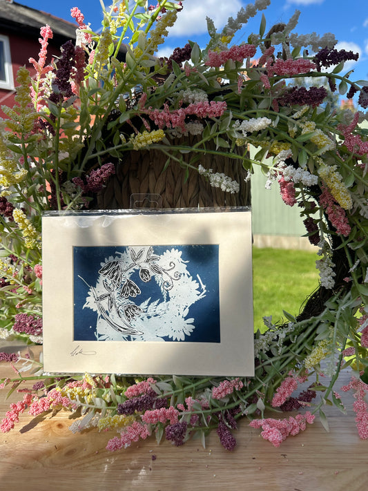 Original Cyanotype with Hand Drawn Details