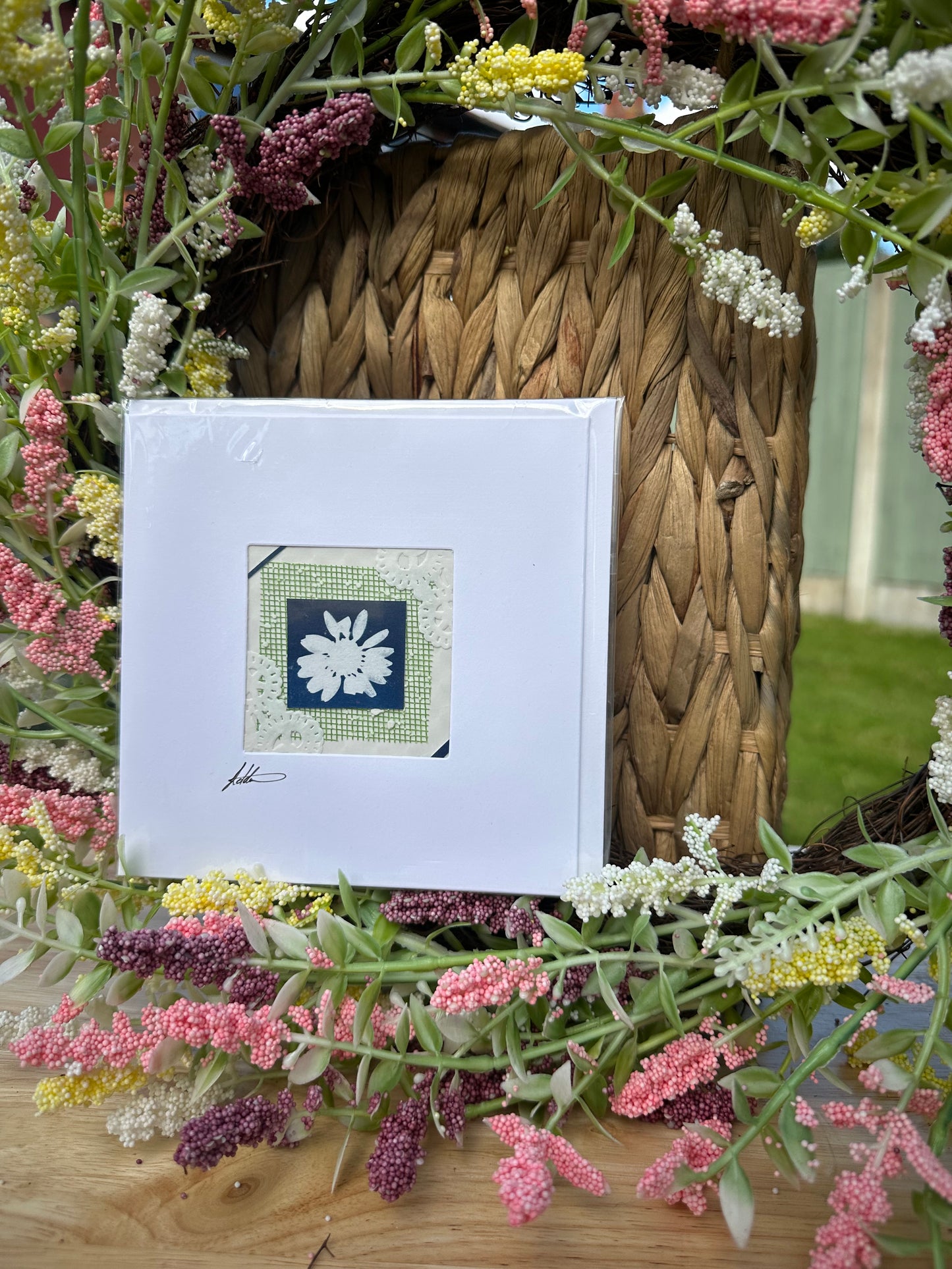 Keepsake cyanotype greeting  card - green