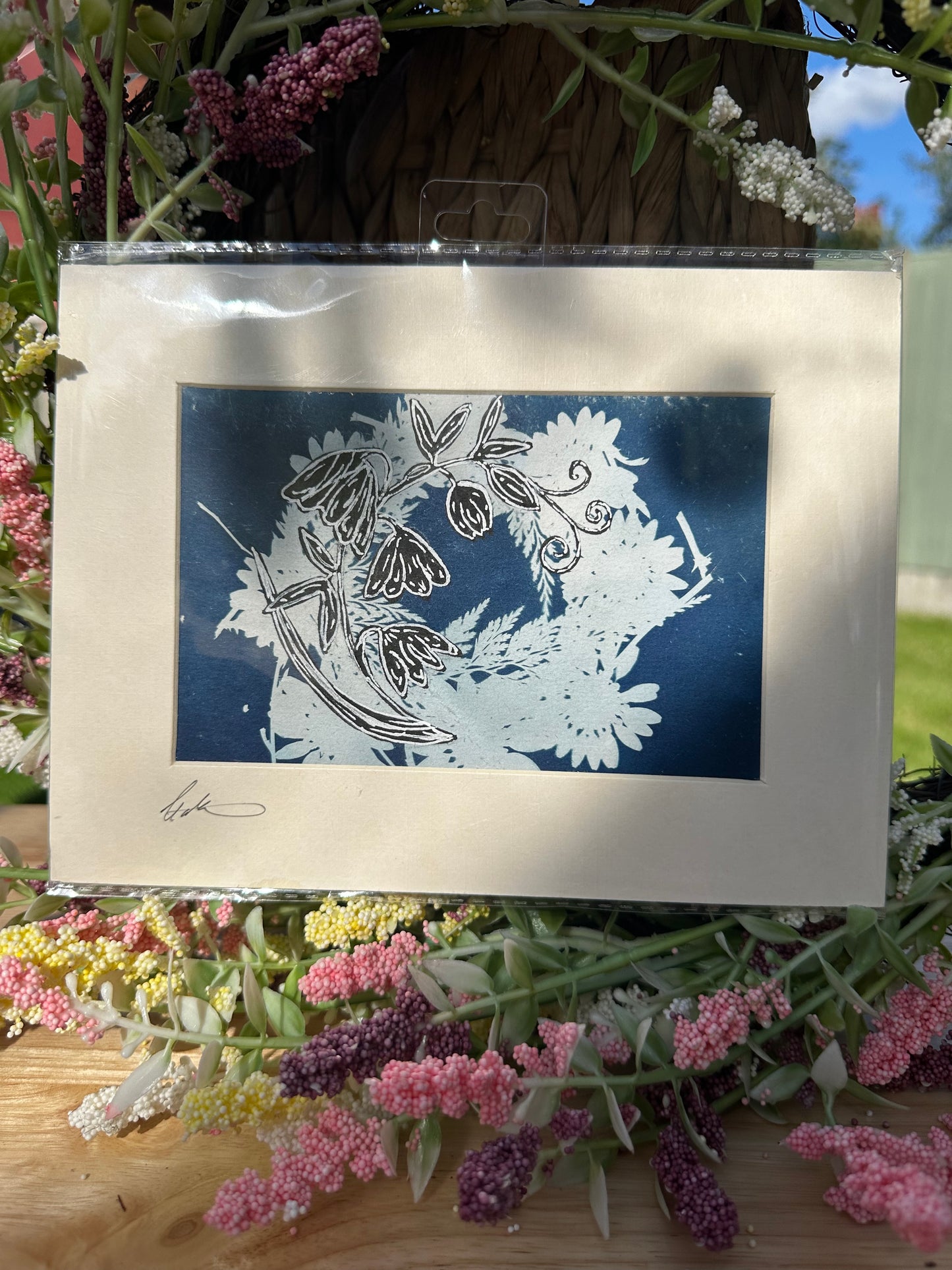 Original Cyanotype with Hand Drawn Details