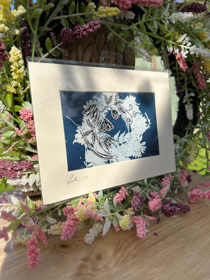 Original Cyanotype with Hand Drawn Details