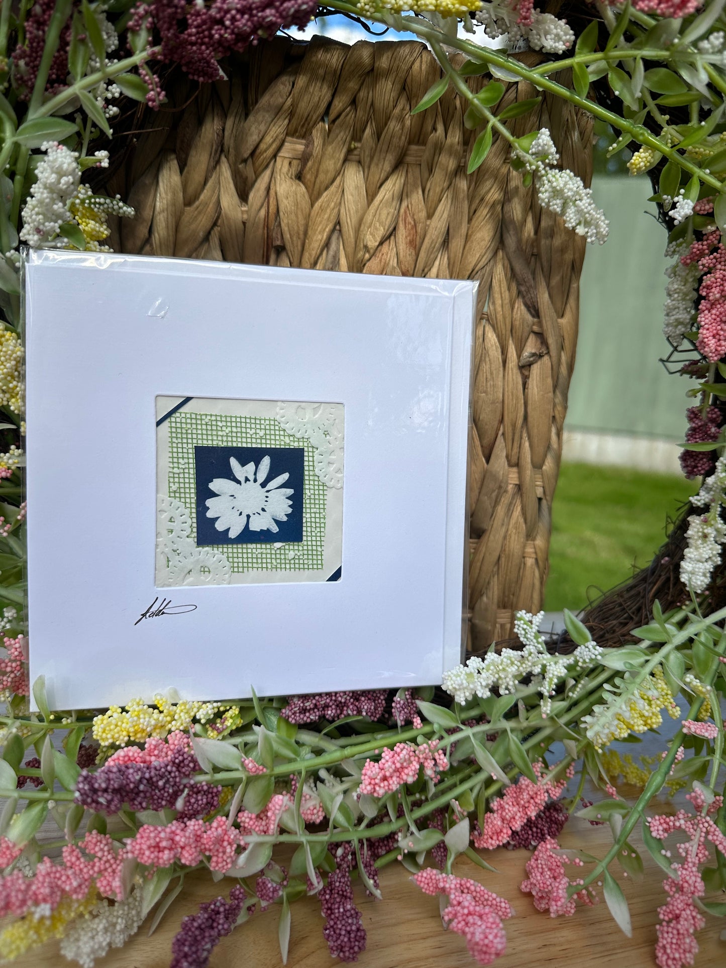 Keepsake cyanotype greeting  card - green