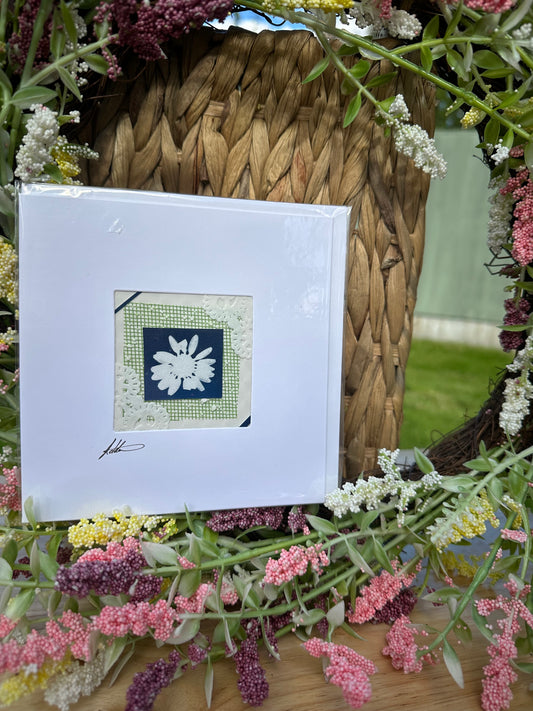 Keepsake cyanotype greeting  card - green