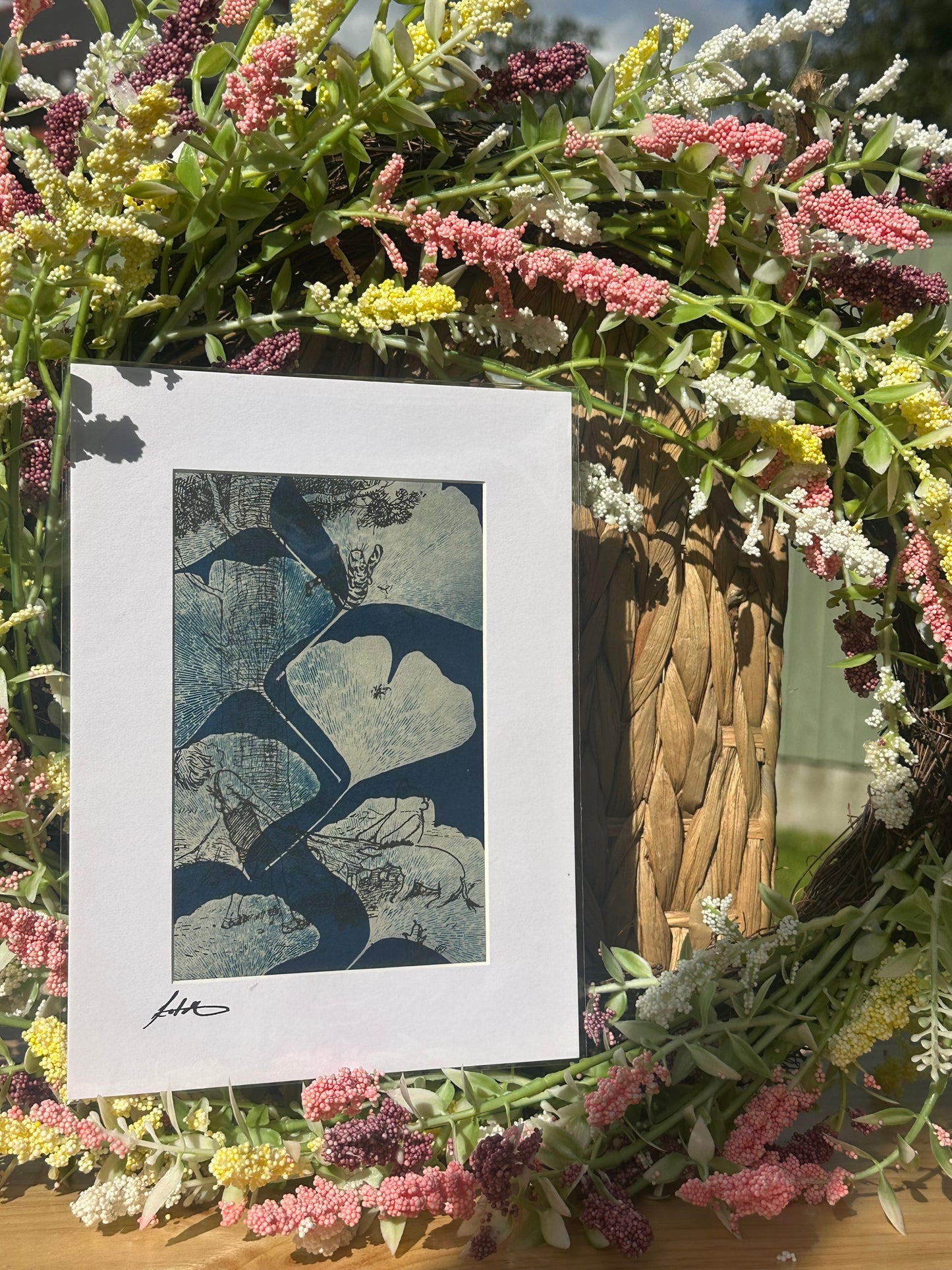 Original Cyanotype Print on Book Paper