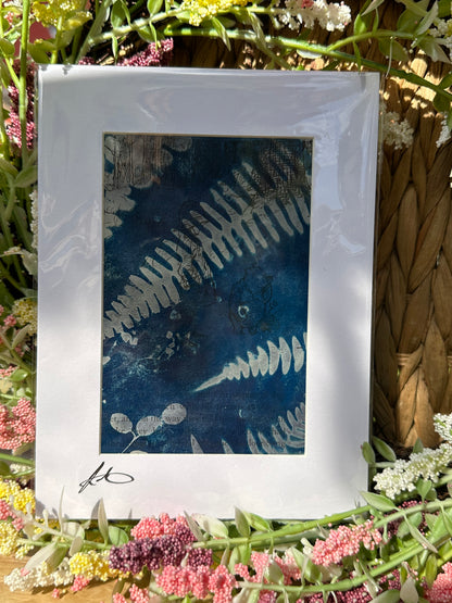 Original Cyanotype Print on Book Paper