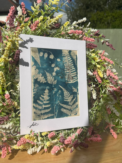Original Cyanotype Illustrated Paper