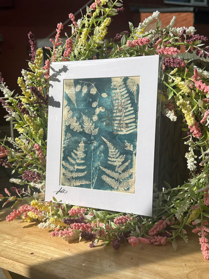 Original Cyanotype Illustrated Paper