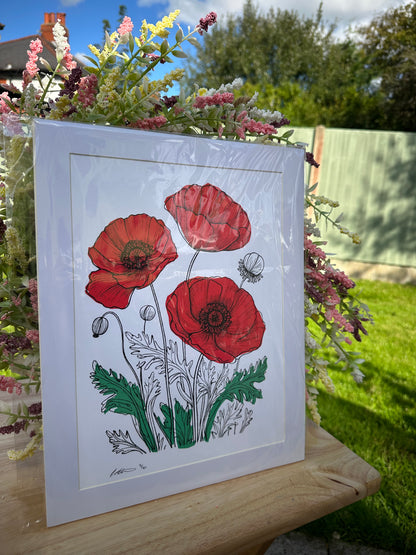 Poppies, Hand-Pulled Screenprint