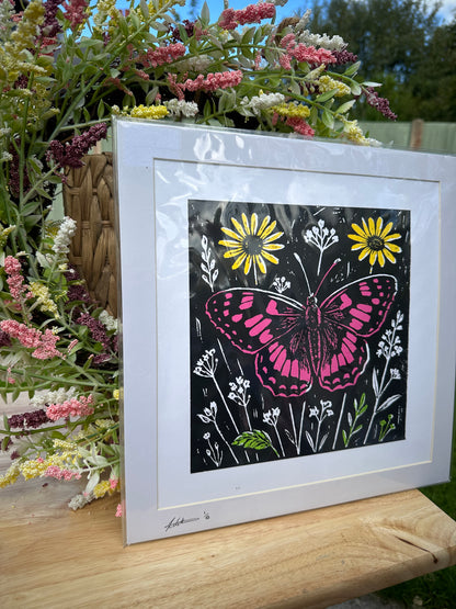 Square Butterfly Screenprint