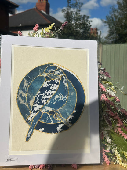 Cyanotype Paper Quilted Print