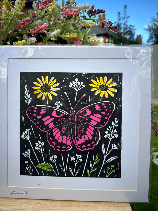 Square Butterfly Screenprint