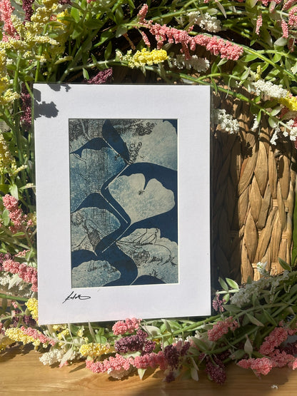 Original Cyanotype Print on Book Paper