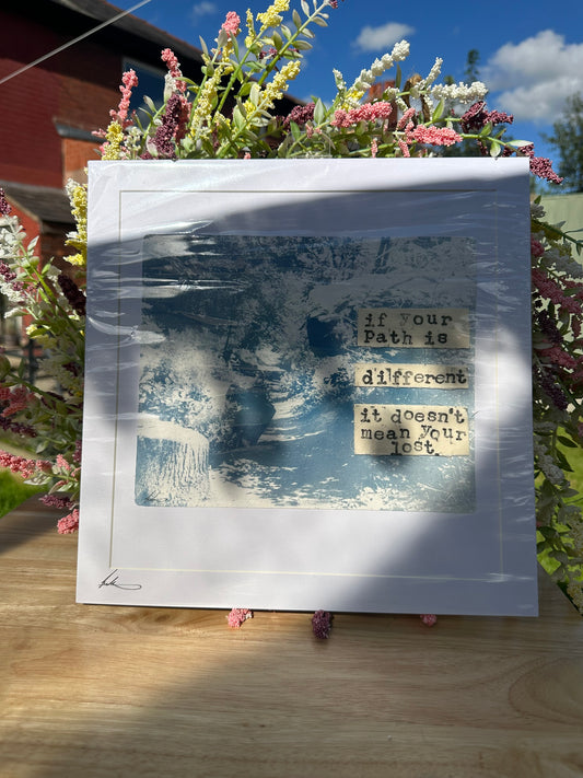 Original Square Cyanotype Slogan Print