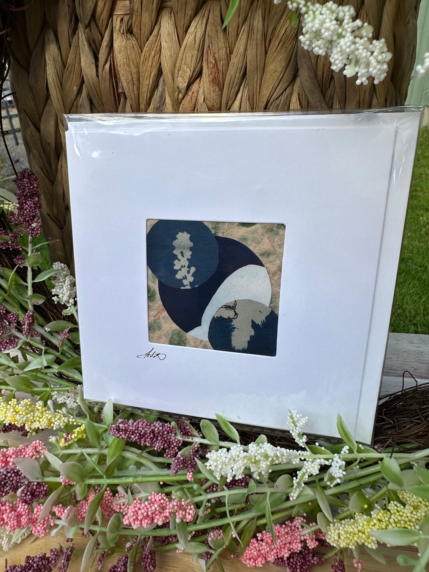 Keepsake cyanotype greeting  card - book print