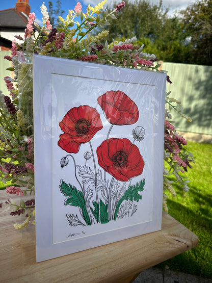 Poppies, Hand-Pulled Screenprint