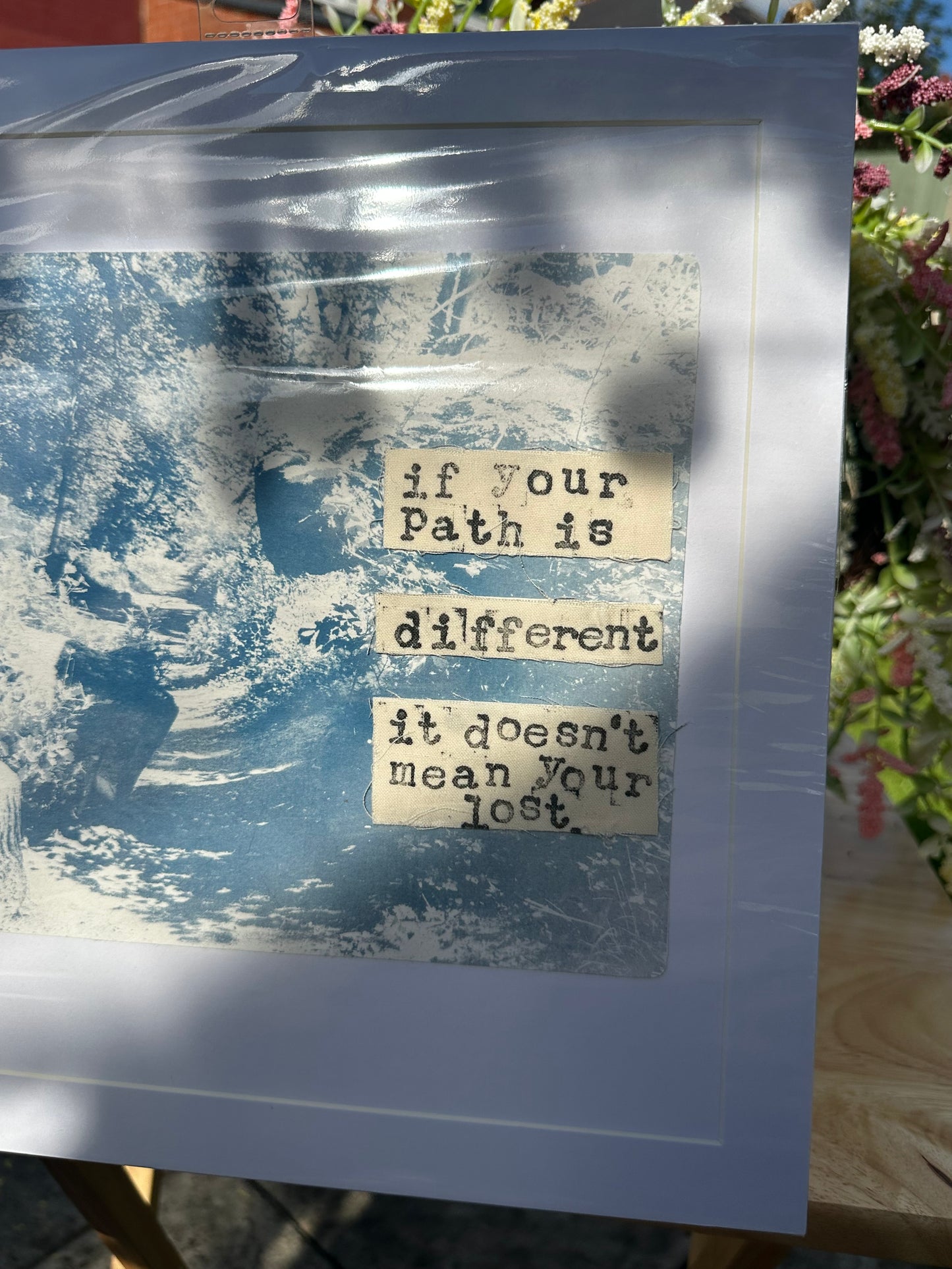 Original Square Cyanotype Slogan Print