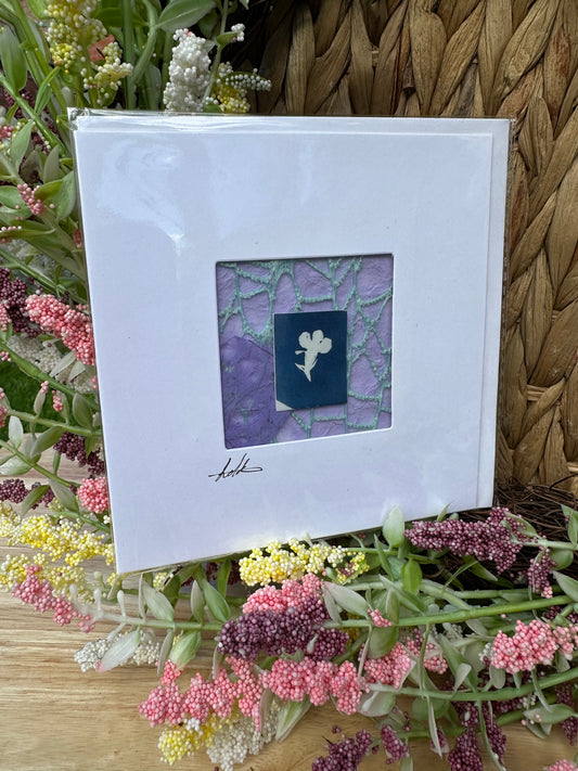 Keepsake cyanotype greeting card - purple