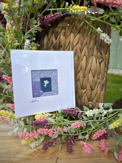 Keepsake cyanotype greeting card - purple