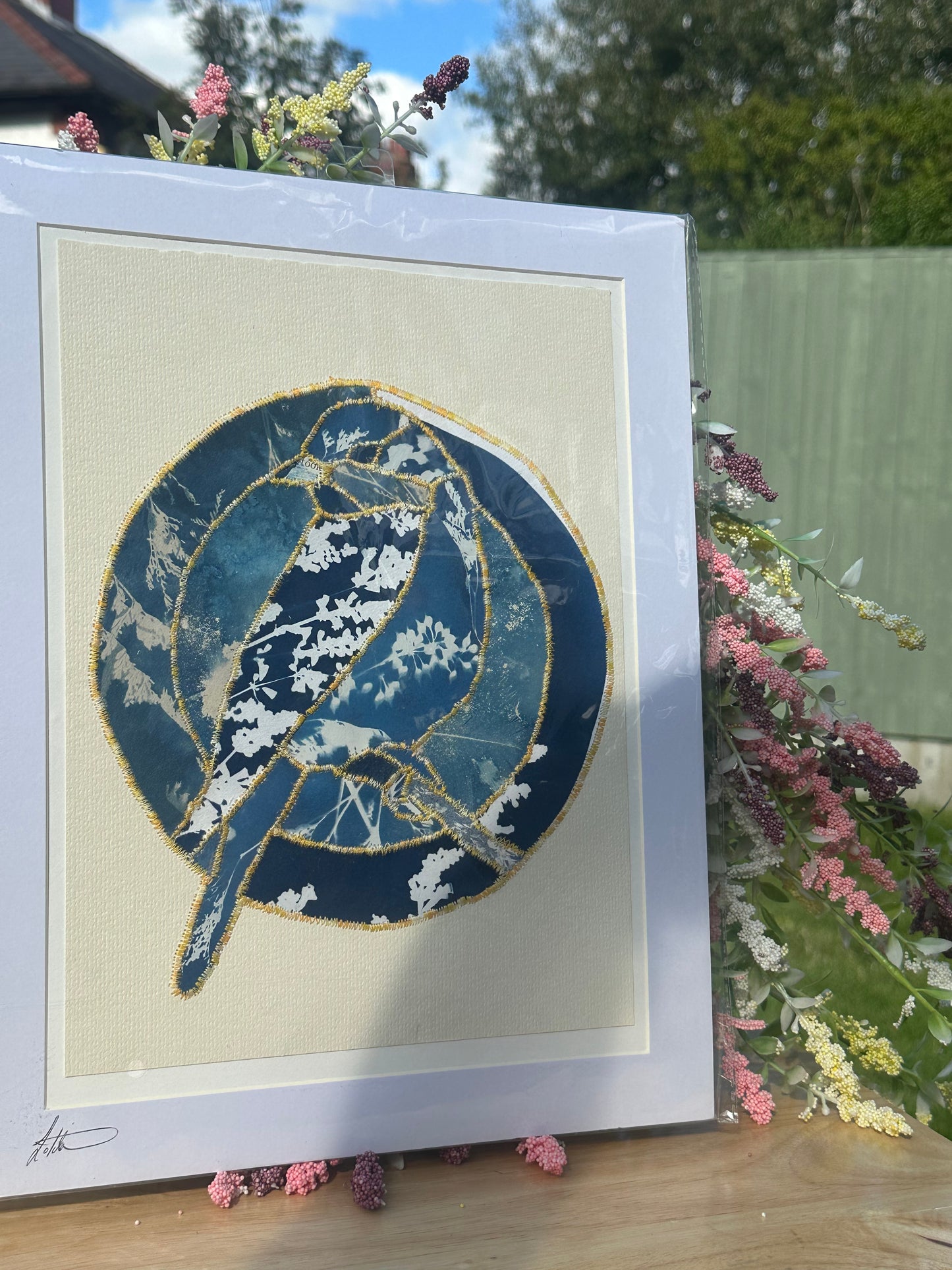 Cyanotype Paper Quilted Print