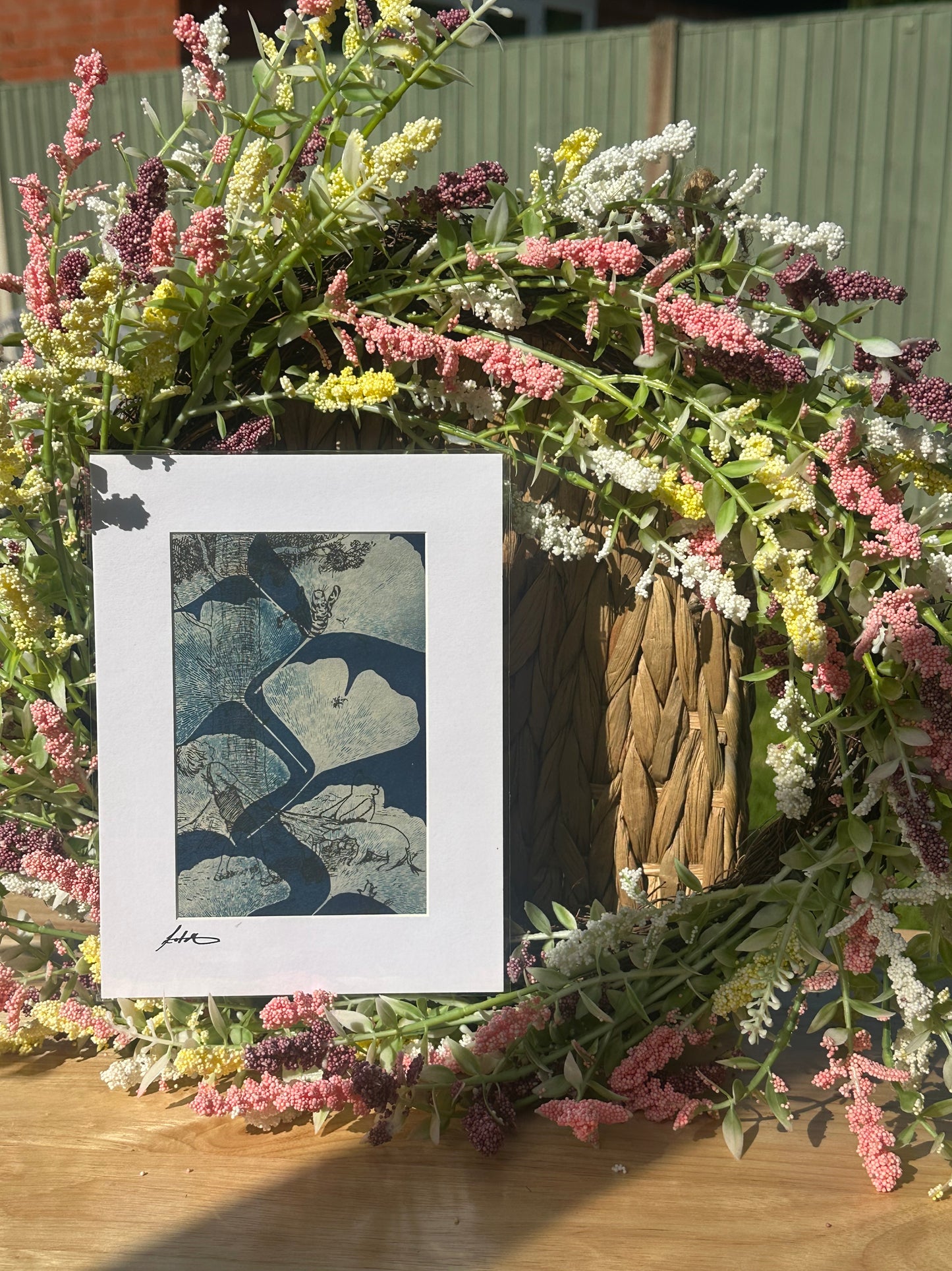 Original Cyanotype Print on Book Paper