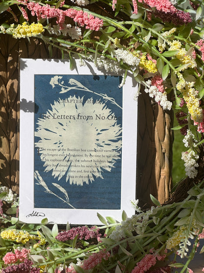 Original Cyanotype Print on Book Paper