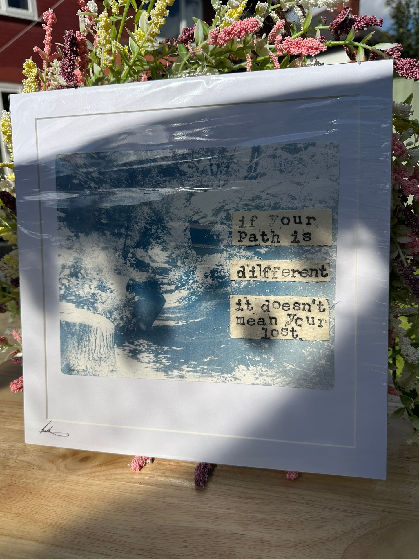 Original Square Cyanotype Slogan Print