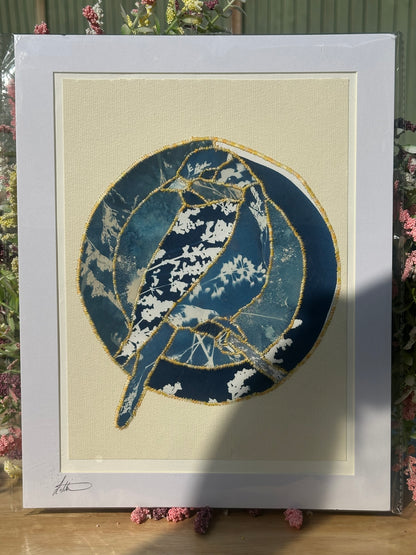 Cyanotype Paper Quilted Print