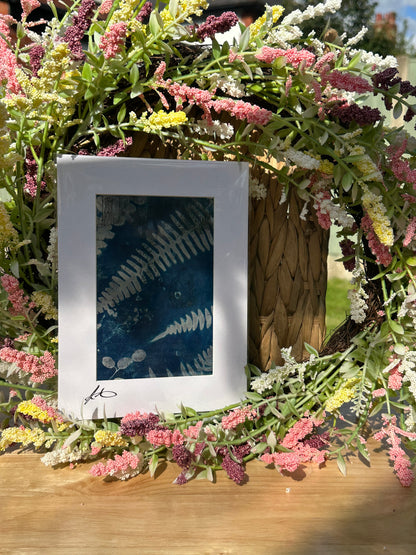 Original Cyanotype Print on Book Paper