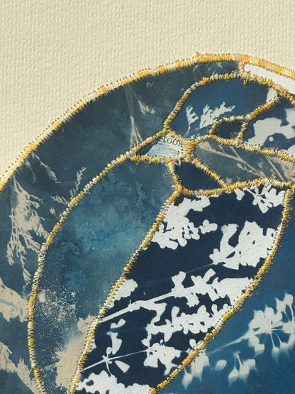 Cyanotype Paper Quilted Print
