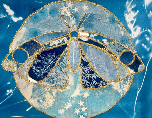 Paper Quilted Cyanotype Original Print