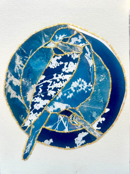 Cyanotype Paper Quilted Print