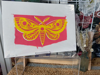 Bright Pink and Yellow A4 Print