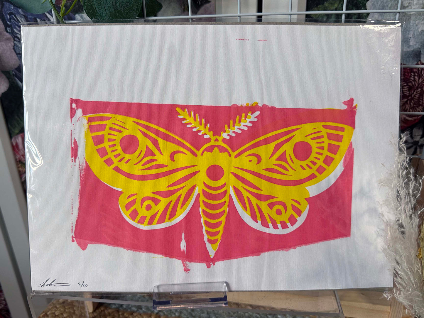 Bright Pink and Yellow A4 Print