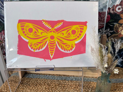 Bright Pink and Yellow A4 Print